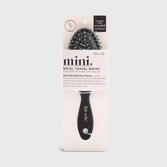 Recycled Plastic Metal Bristle Mini Travel Hair Brush - Black