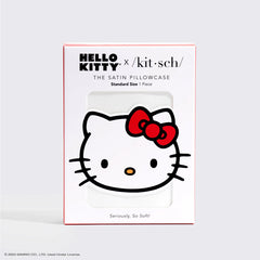 Kitsch x Hello Kitty Satin Pillowcase in Ivory Kitty Bow