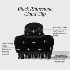 Black Rhinestone Cloud Claw Clip