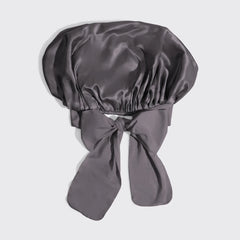 Charcoal Oversized Satin Bonnet