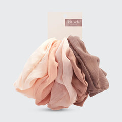 Crepe Scrunchies 5pc- Terra Cotta