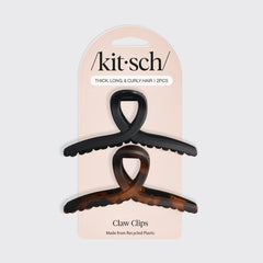 Black & Tort Loop Claw Clips 2pc Set - Large