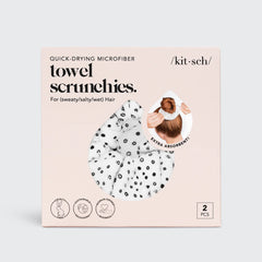 Micro Dot Microfiber Quick-Dry Towel Scrunchies 2pc Set