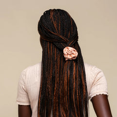 Terracotta Rosette Ruched Satin Scrunchies