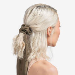 Crepe Scarf Scrunchies 2pc- Moss