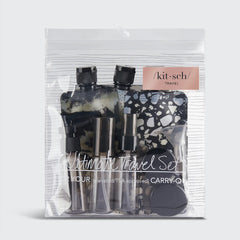 Black & Ivory Travel Bottles for Toiletries 11pc Set