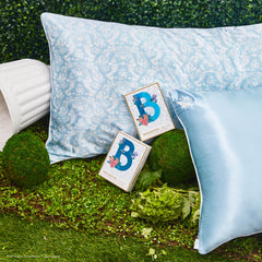 Kitsch x Bridgerton Satin Pillowcase in Toile De Blue - King