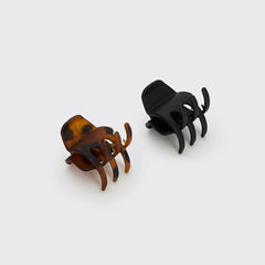 Black & Tort Claw Clips 2pc Set - Medium