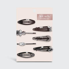 Micro Snap Clip 7pc Set - Hematite