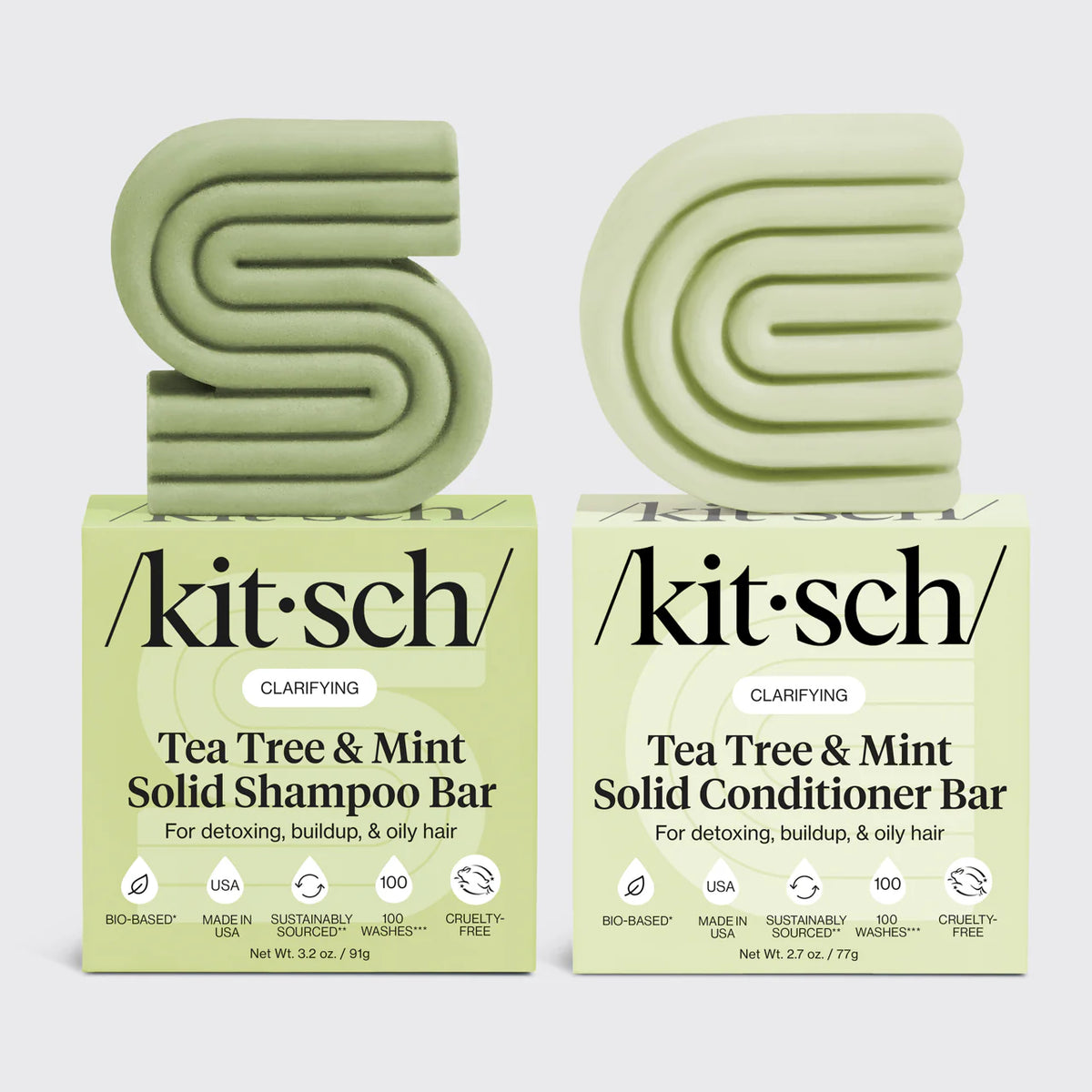 Tea Tree & Mint Clarifying Shampoo & Conditioner Bar Combo