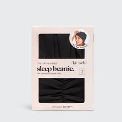 Black Satin-lined Sleep Beanie