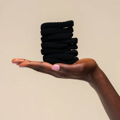 Black Ribbed Hair Elastics