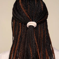 Blush Ribbed Hair Elastics
