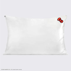 Kitsch x Hello Kitty Satin Pillowcase in Ivory Kitty Bow