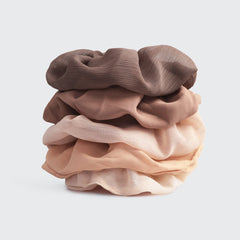 Crepe Scrunchies 5pc- Terra Cotta