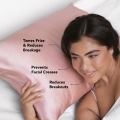 Satin Pillowcase in Blush 2 Pack Bundle