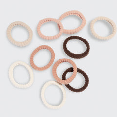 Blush Ribbed Hair Elastics