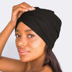 Black Satin-lined Sleep Beanie